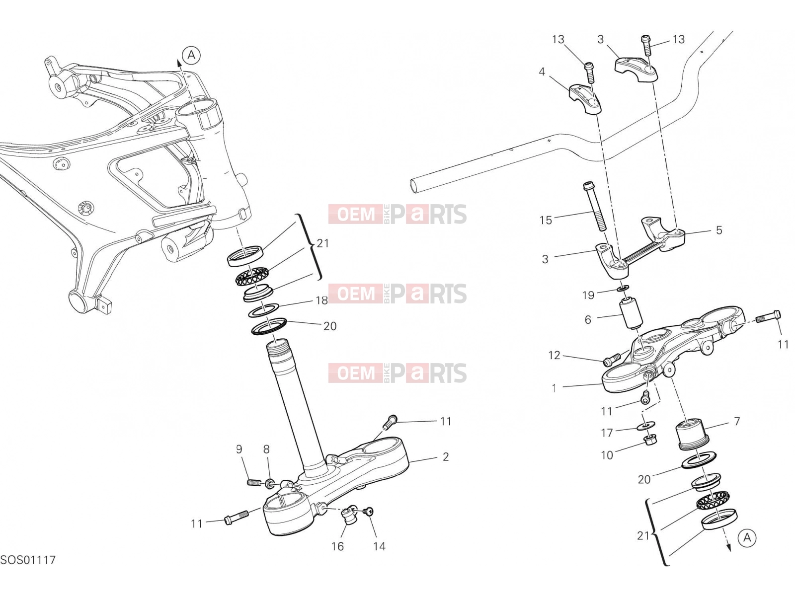 DUCATI 2023 Monster Plus STEERING ASSEMBLY