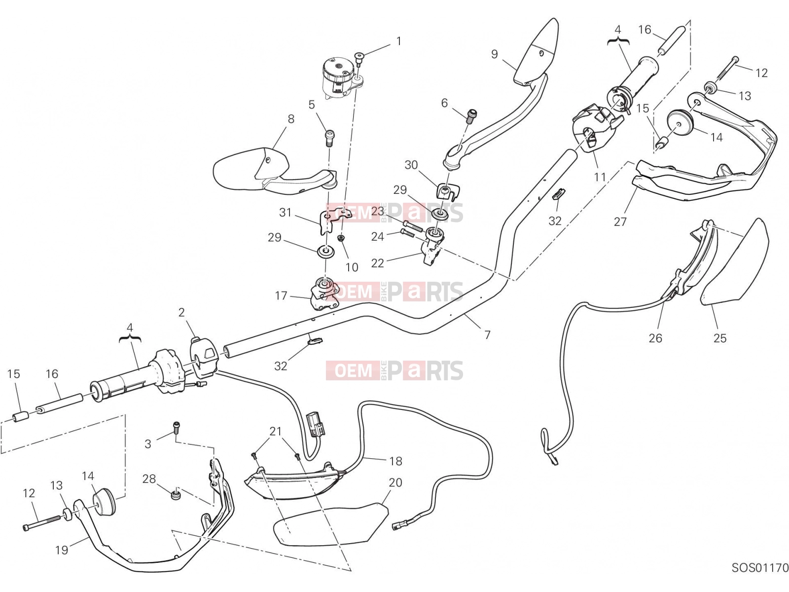 DUCATI 2023 Multistrada V2 S HANDLEBAR