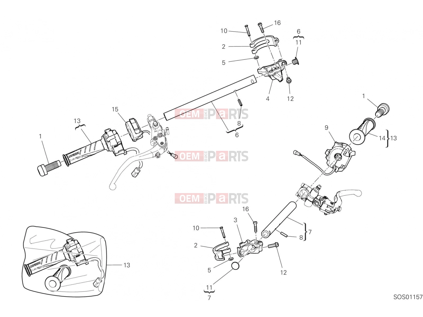 DUCATI 2023 Panigale V2 HALF-HANDLEBARS