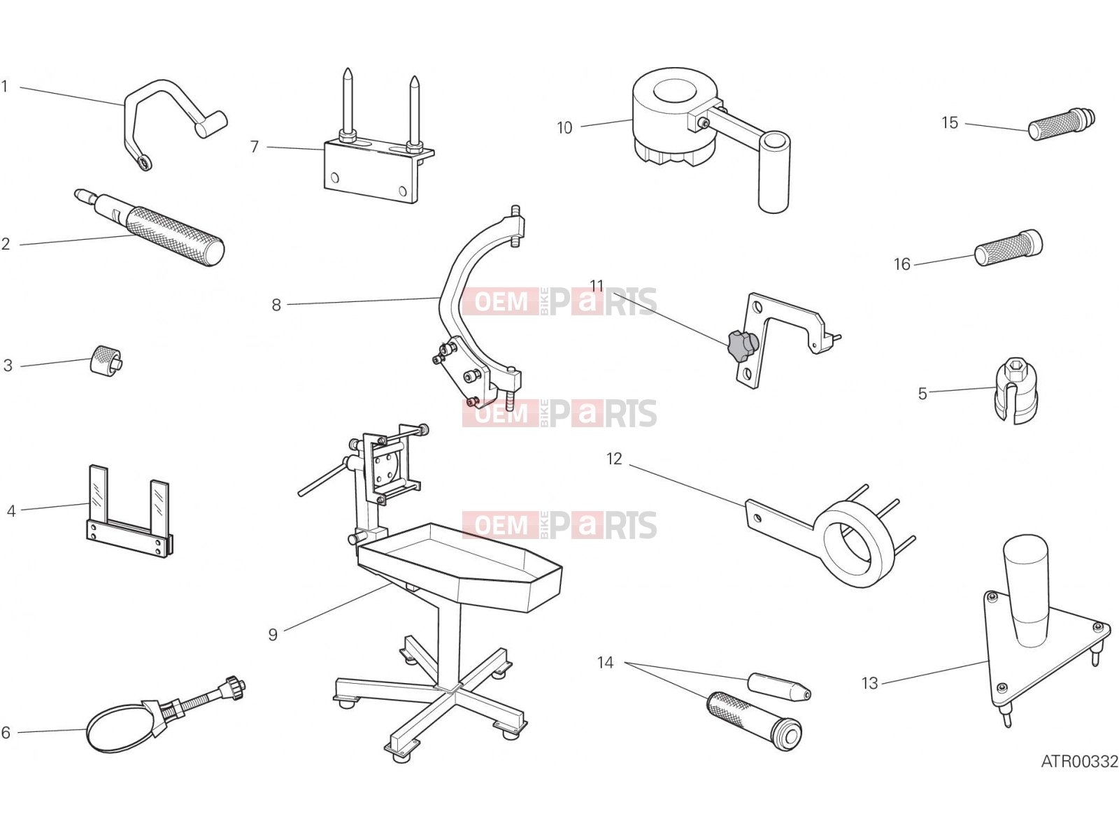 DUCATI 2016 Diavel Carbon WORKSHOP SERVICE TOOLS [MOD:DVLC]