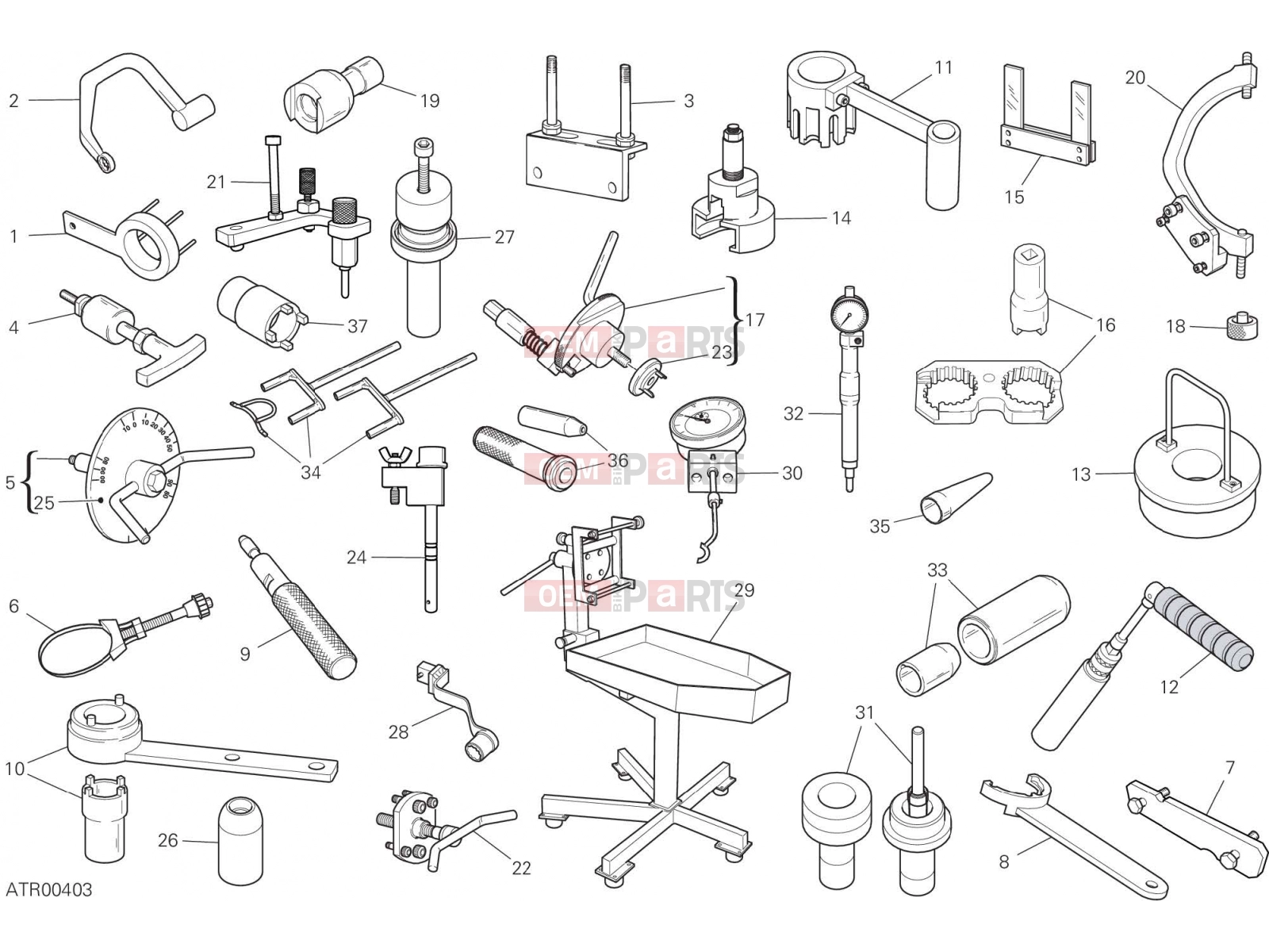 DUCATI 2020 Multistrada 950  WORKSHOP SERVICE TOOLS [MOD:MS950]