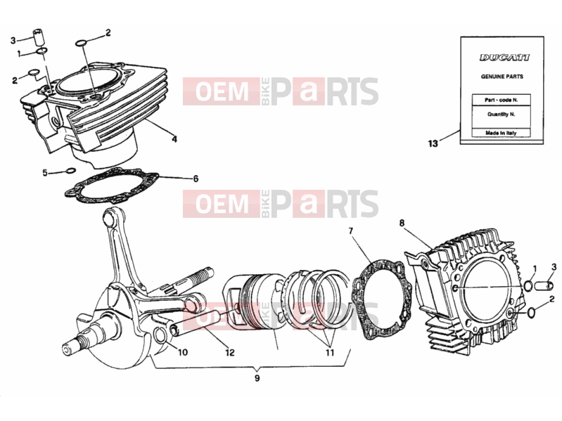 DUCATI 2002 Monster 750 CYLINDER - PISTON » ENGINE CASE