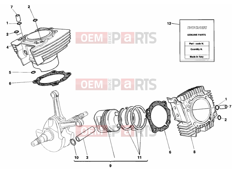 DUCATI 2002 Monster 900 S CYLINDER - PISTON » ENGINE CASE