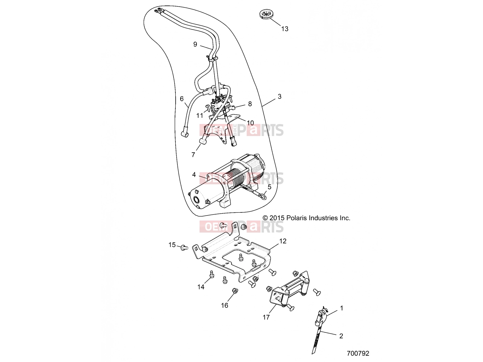 Polaris 2020 RANGER GENERAL 1000 DELUX (R06) - G20GXD99AP/AG ACCESSORY | ACCESSORY, WINCH - G20GXD99AP/AG (700792)
