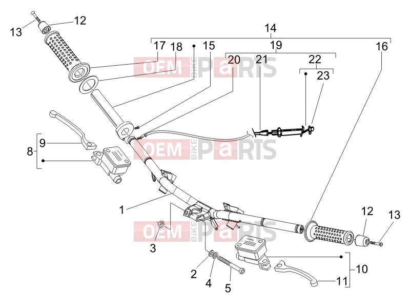 gilera 2006 Runner 50 SP Race Handlebars/Steering » Handlebars - Master cil.