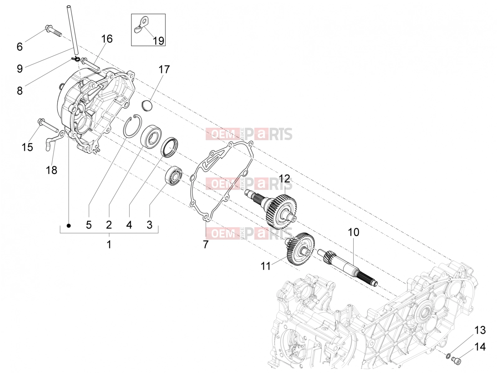 vespa Primavera 125 ie (EMEA) Engine » Reduction unit