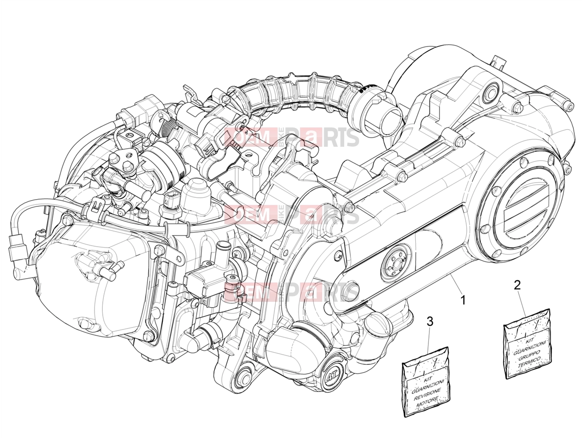 PIAGGIO Zip 50 4T 25Km/h Engine » Engine assembly