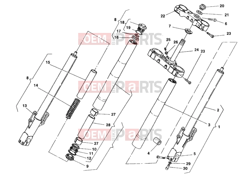 DUCATI 2001 Monster 750 FRONT FORK » FRONT SUSPENSION