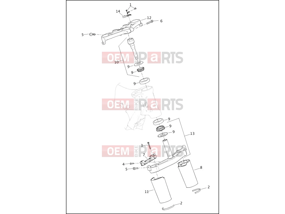 Harley-Davidson 2017 TOURING ROAD GLIDE  - FLTRX FORK BRACKETS, FRONT