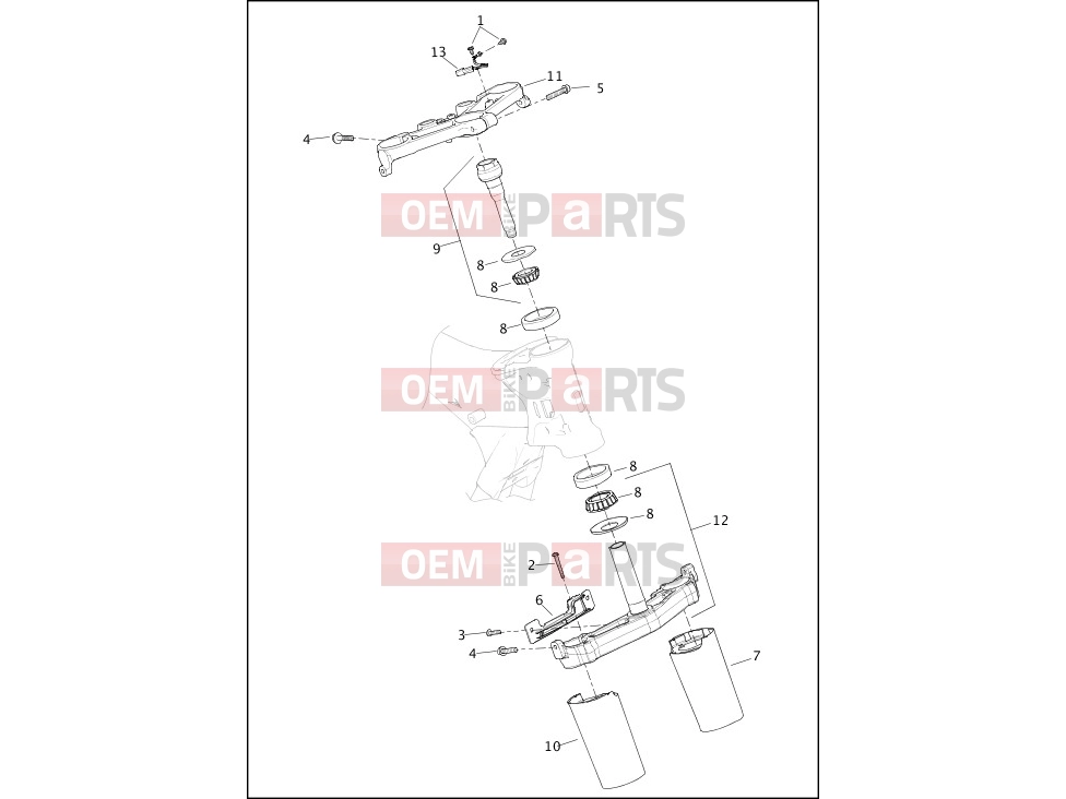 Harley-Davidson 2015 TOURING ULTRA CLASSIC  - FLHTCU FORK BRACKETS, FRONT