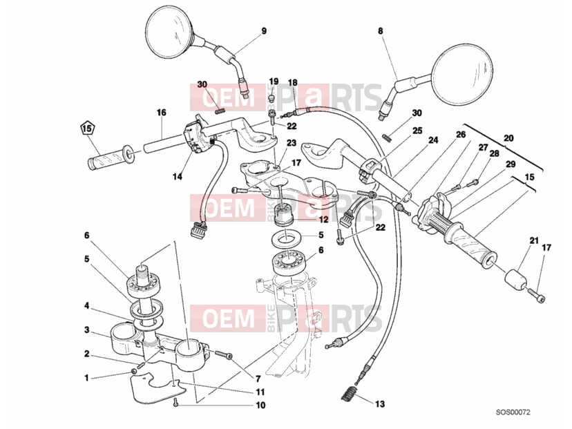 DUCATI 2001 Monster S4 HANDLEBAR » HANDLE BAR