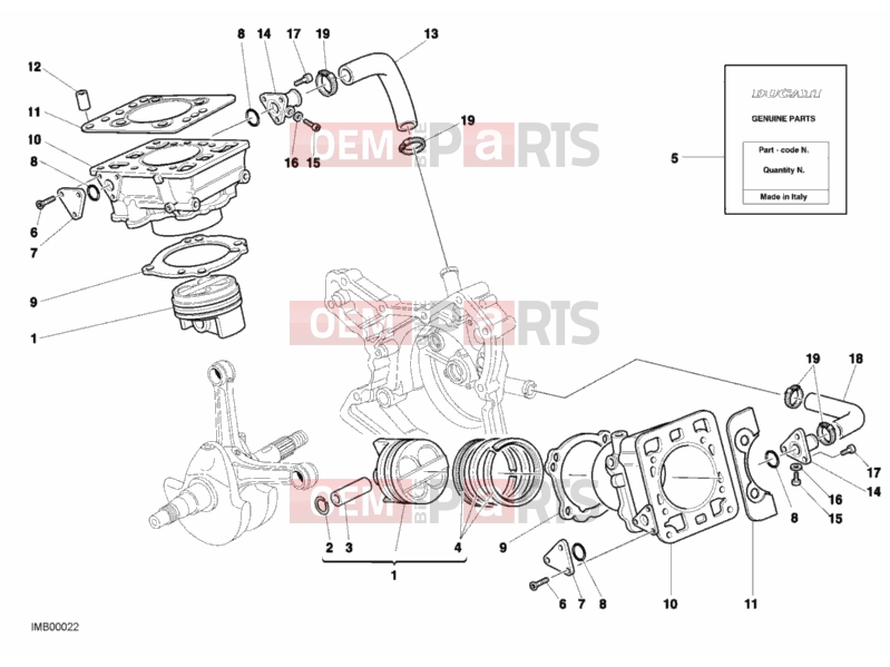 DUCATI 2001 Monster S4 CYLINDER - PISTON » ENGINE CASE