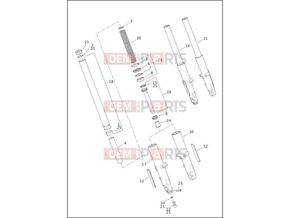 Harley-Davidson 2014 TOURING ULTRA CLASSIC  - FLHTCU FORK, FRONT, LEFT & RIGHT