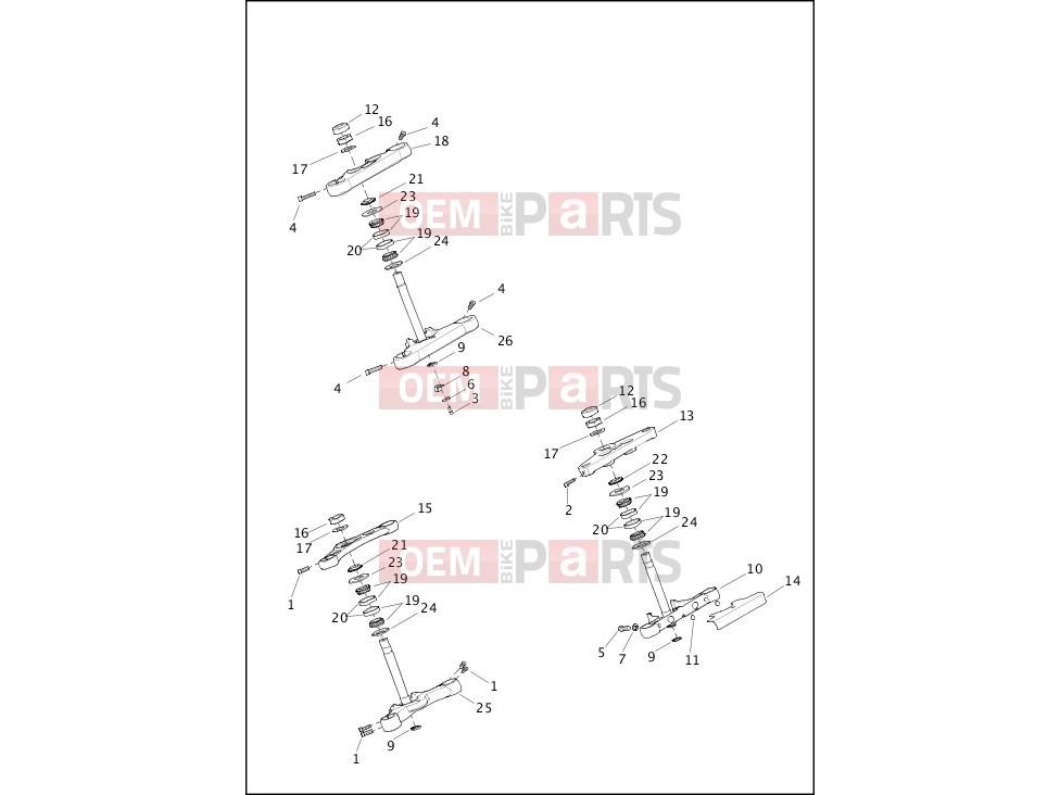 Harley-Davidson 2013 SOFTAIL BLACKLINE  - FXS FORK BRACKETS, FRONT - FXS, FXSB & FXST