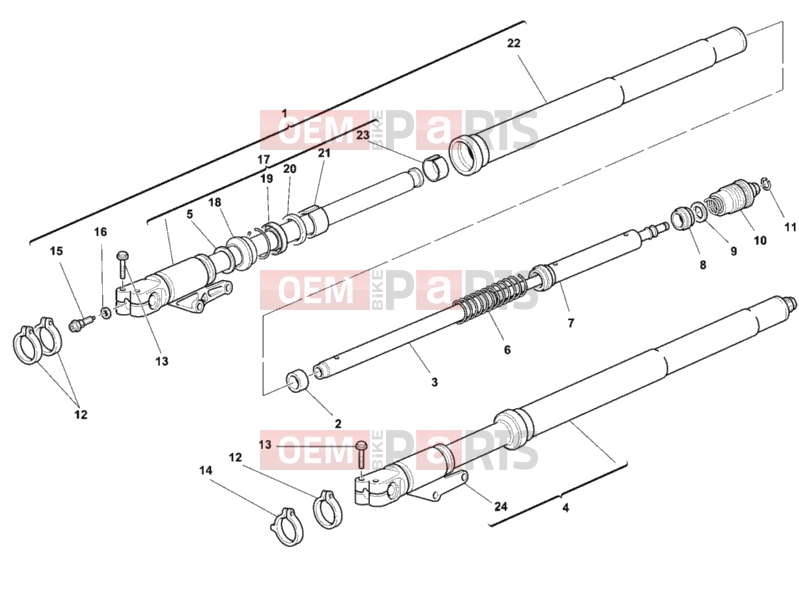 DUCATI 2001 Sporttouring ST4 FRONT FORK » FRONT SUSPENSION