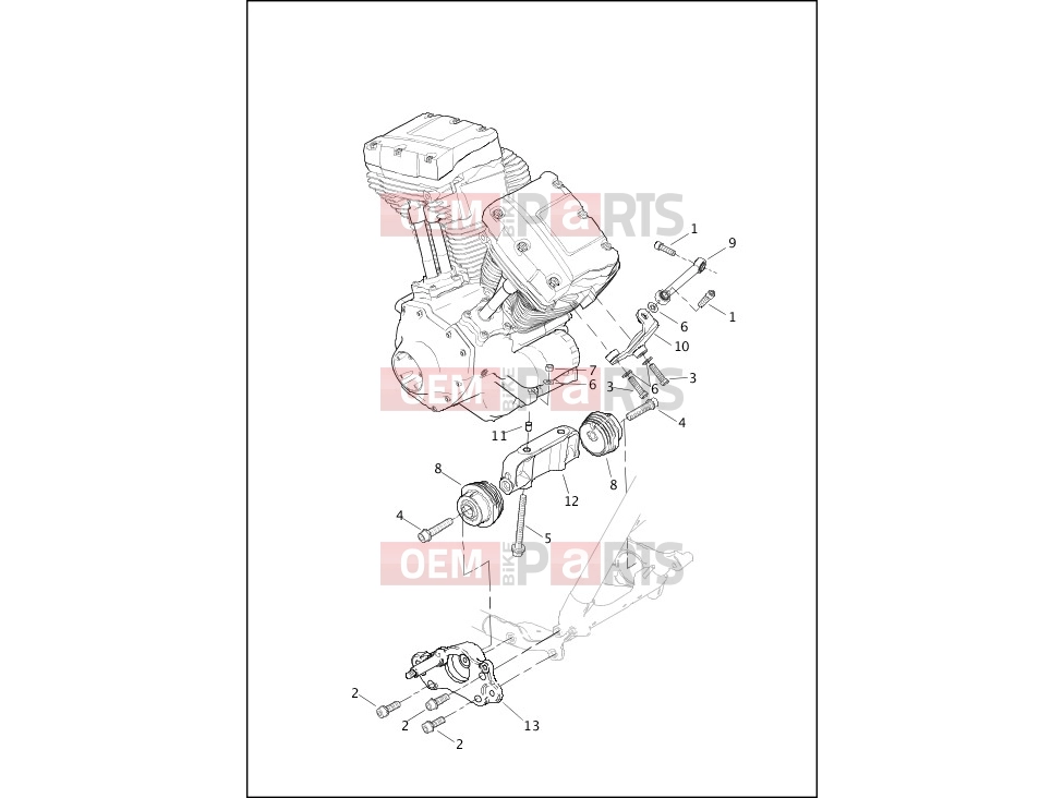 Harley-Davidson 2013 TOURING ULTRA CLASSIC  - FLHTCU ENGINE MOUNTS & STABILIZER LINK