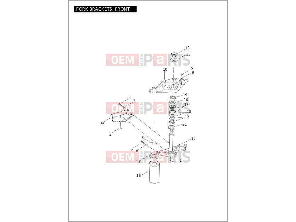 Harley-Davidson 2012 CVO/CUSTOM CVO ULTRA CLASSIC  - FLHTCUSE7 FORK BRACKETS, FRONT