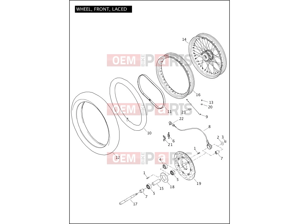 Harley-Davidson 2012 DYNA DYNA SWITCHBACK  - FLD WHEEL, FRONT, LACED