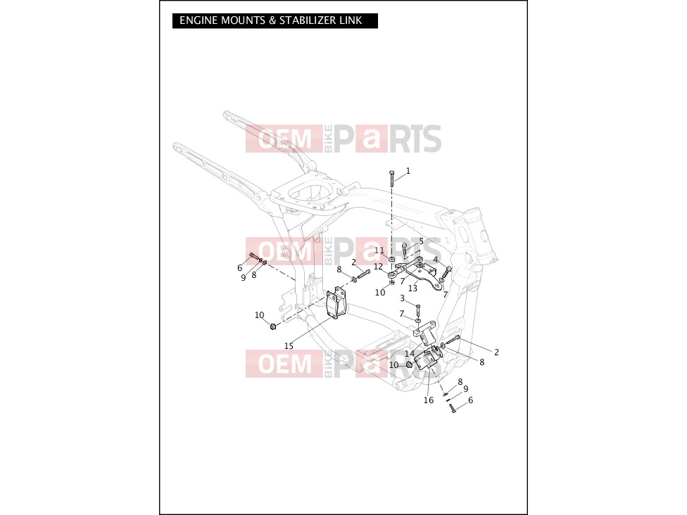 Harley-Davidson 2012 DYNA DYNA FAT BOB  - FXDF 103 ENGINE MOUNTS & STABILIZER LINK