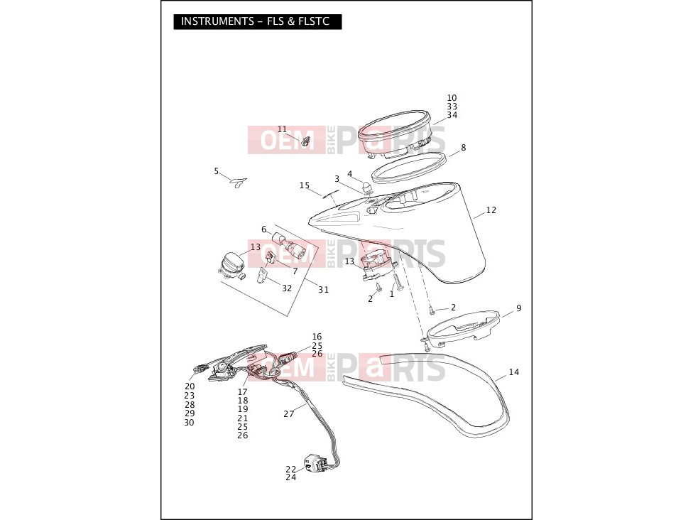Harley-Davidson 2012 SOFTAIL FAT BOY  - FLSTF INSTRUMENTS - FLS & FLSTC