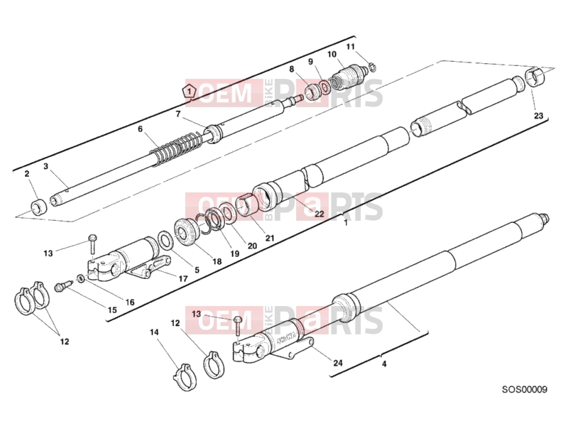 DUCATI 2001 Sporttouring ST4 S FRONT FORK » FRONT SUSPENSION