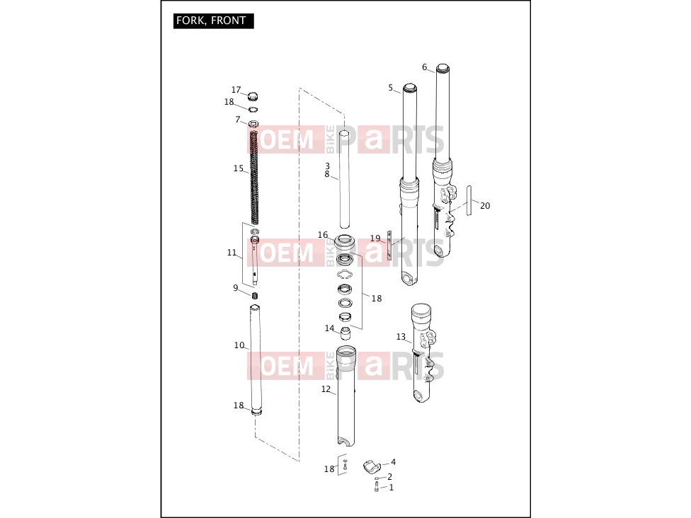 Harley-Davidson 2011 DYNA DYNA STREET BOB  - FXDB FORK, FRONT