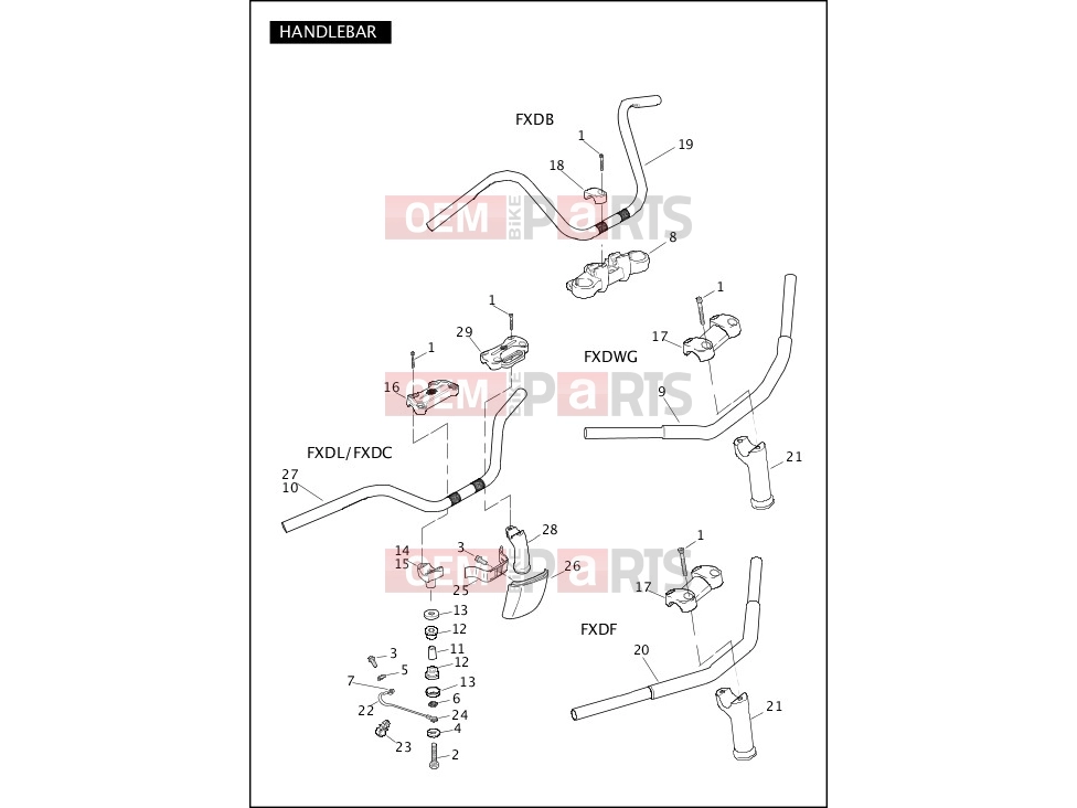 Harley-Davidson 2011 DYNA DYNA FAT BOB  - FXDF HANDLEBAR