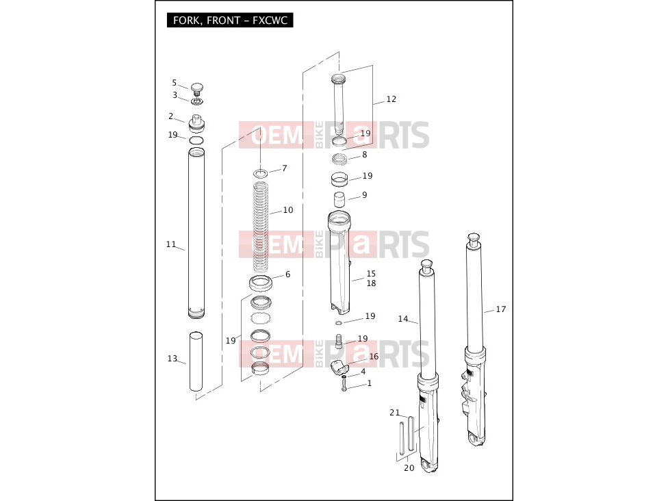 Harley-Davidson 2011 SOFTAIL FAT BOY LO  - FLSTFB FORK, FRONT - FXCWC