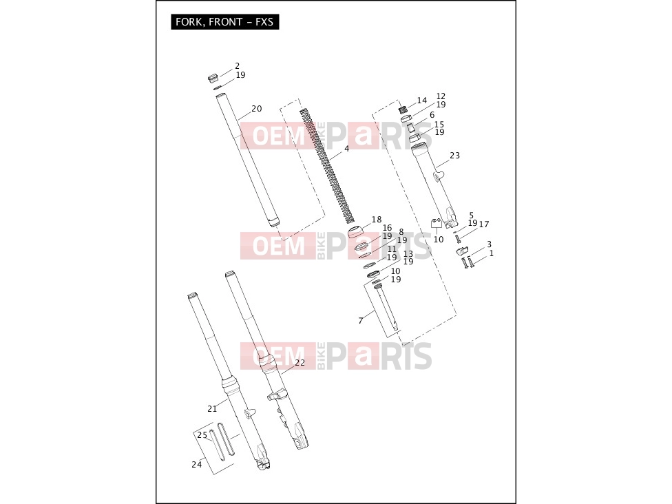 Harley-Davidson 2011 SOFTAIL CROSS BONES  - FLSTSB FORK, FRONT - FXS