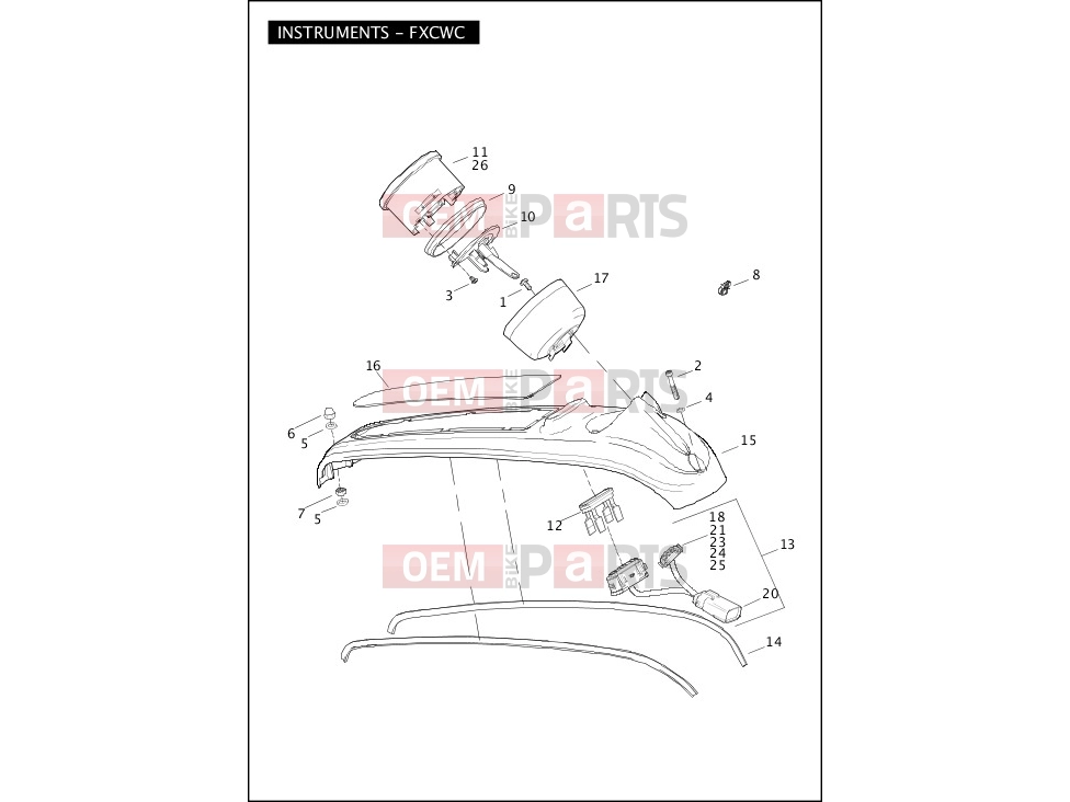 Harley-Davidson 2011 SOFTAIL CROSS BONES  - FLSTSB INSTRUMENTS - FXCWC