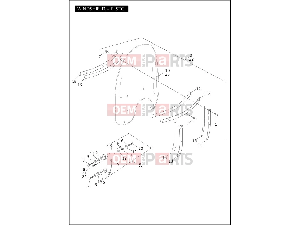 Harley-Davidson 2011 SOFTAIL ROCKER C  - FXCWC WINDSHIELD - FLSTC