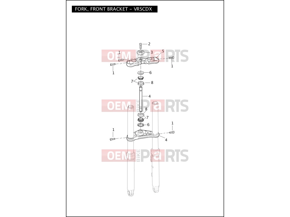 Harley-Davidson 2011 VRSC V-ROD MUSCLE  - VRSCF FORK, FRONT BRACKET - VRSCDX