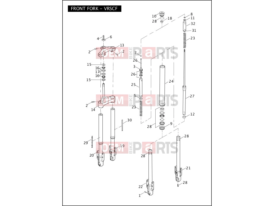 Harley-Davidson 2010 VRSC V-ROD MUSCLE  - VRSCF FRONT FORK - VRSCF
