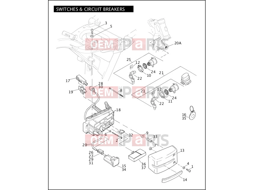 Harley-Davidson 2009 DYNA DYNA SUPER GLIDE CUSTOM  - FXDC SWITCHES & CIRCUIT BREAKERS