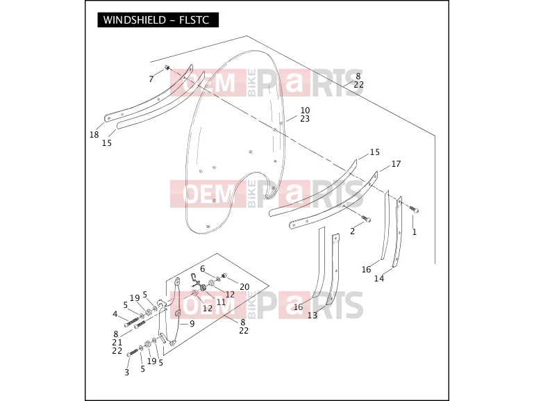 Harley-Davidson 2009 SOFTAIL FAT BOY  - FLSTF WINDSHIELD - FLSTC