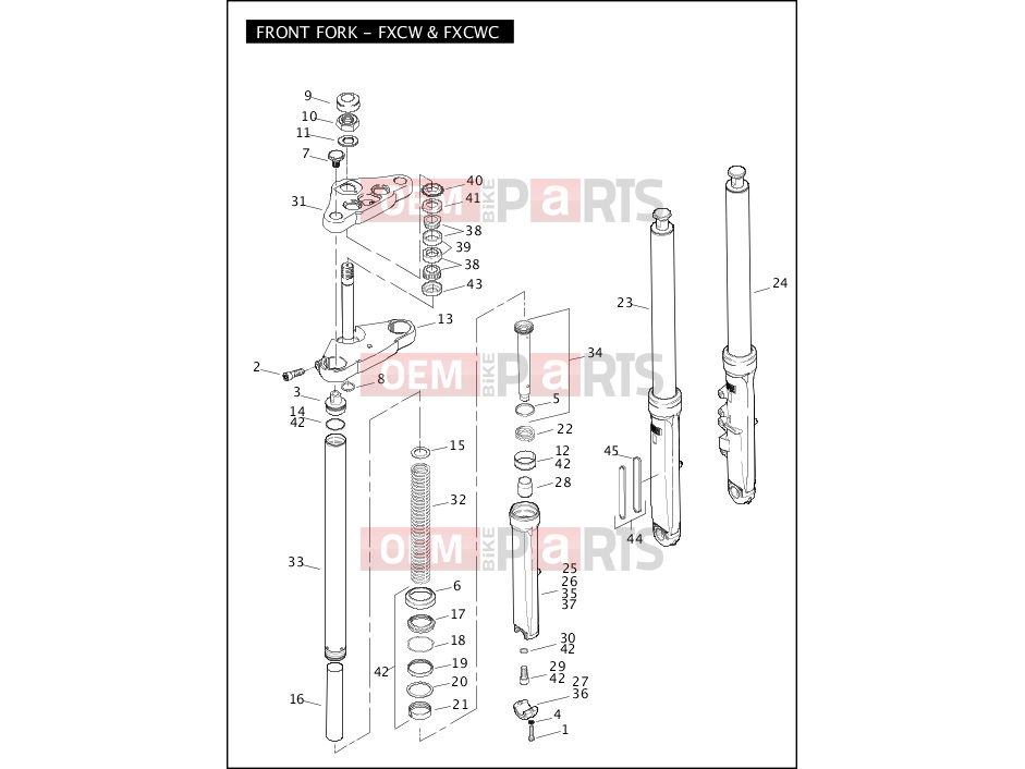 Harley-Davidson 2009 SOFTAIL CROSS BONES  - FLSTSB FRONT FORK - FXCW & FXCWC