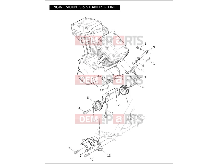 Harley-Davidson 2009 TOURING ROAD GLIDE  - FLTR ENGINE MOUNTS & STABILIZER LINK