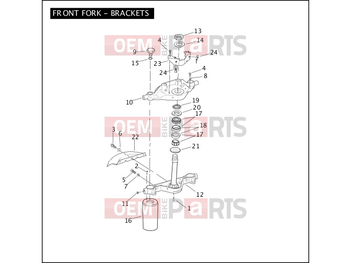Harley-Davidson 2009 TOURING ROAD GLIDE  - FLTR FRONT FORK - BRACKETS
