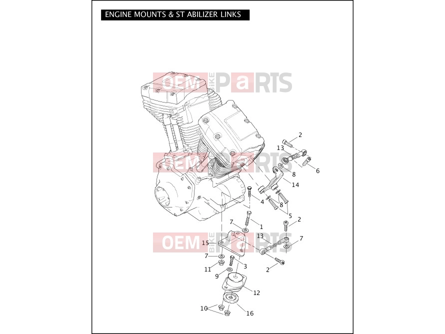 Harley-Davidson 2008 TOURING ELECTRA GLIDE CLASSIC  - FLHTC ENGINE MOUNTS & STABILIZER LINKS