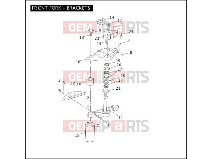 Harley-Davidson 2008 TOURING ULTRA CLASSIC  - FLHTCU FRONT FORK - BRACKETS