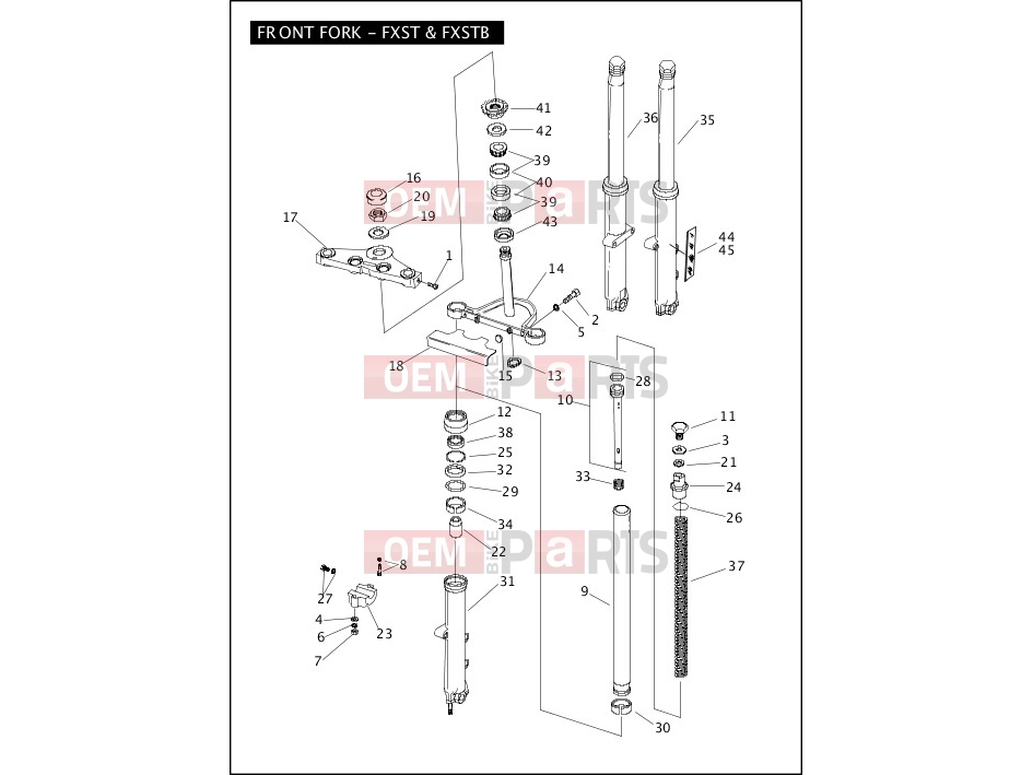 Harley-Davidson 2007 SOFTAIL SOFTAIL STANDARD  - FXST FRONT FORK - FXST, FXSTB, FXSTC
