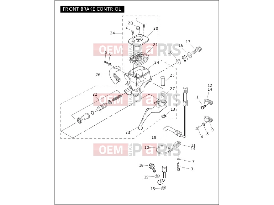 Harley-Davidson 2006 SOFTAIL NIGHT TRAIN  - FXSTB FRONT BRAKE CONTROL