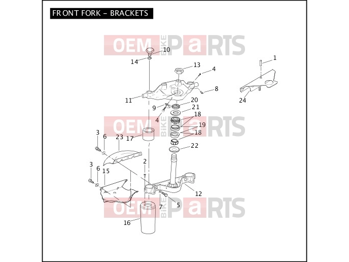 Harley-Davidson 2006 TOURING ELECTRA GLIDE STANDARD  - FLHTI FRONT FORK - BRACKETS