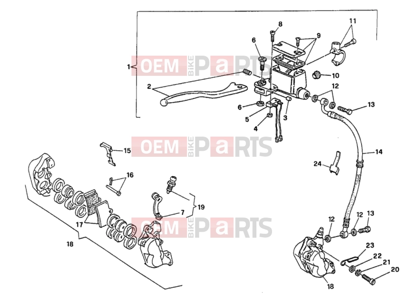 DUCATI 2000 Monster 750 FRONT BRAKE SYSTEM » BRAKING SYSTEM