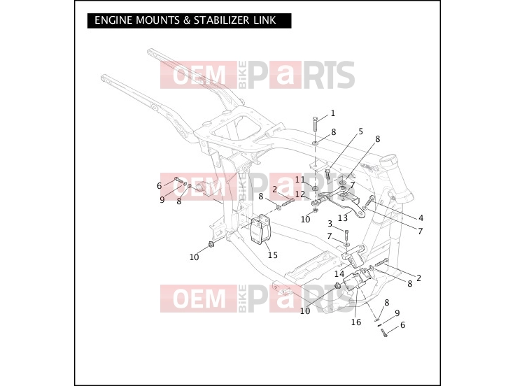 Harley-Davidson 2005 DYNA DYNA SUPER GLIDE CUSTOM  - FXDCI ENGINE MOUNTS & STABILIZER LINK
