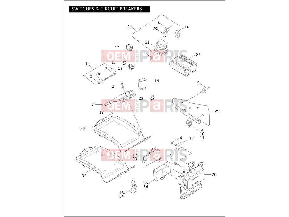 Harley-Davidson 2005 SOFTAIL NIGHT TRAIN  - FXSTB SWITCHES & CIRCUIT BREAKERS