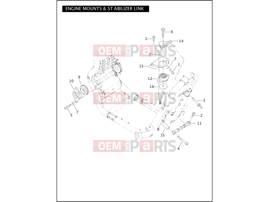 Harley-Davidson 2005 VRSC VRSCA V-ROD  - VRSCA ENGINE MOUNTS & STABILIZER LINK