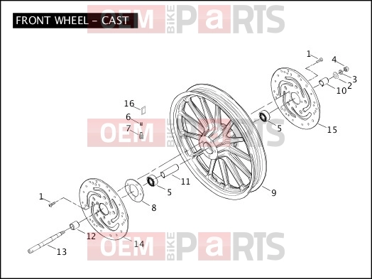 Harley-Davidson 2004 DYNA DYNA SUPER GLIDE  - FXD FRONT WHEEL - CAST