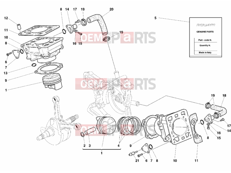 DUCATI 2000 Superbike 996 CYLINDER - PISTON » ENGINE CASE