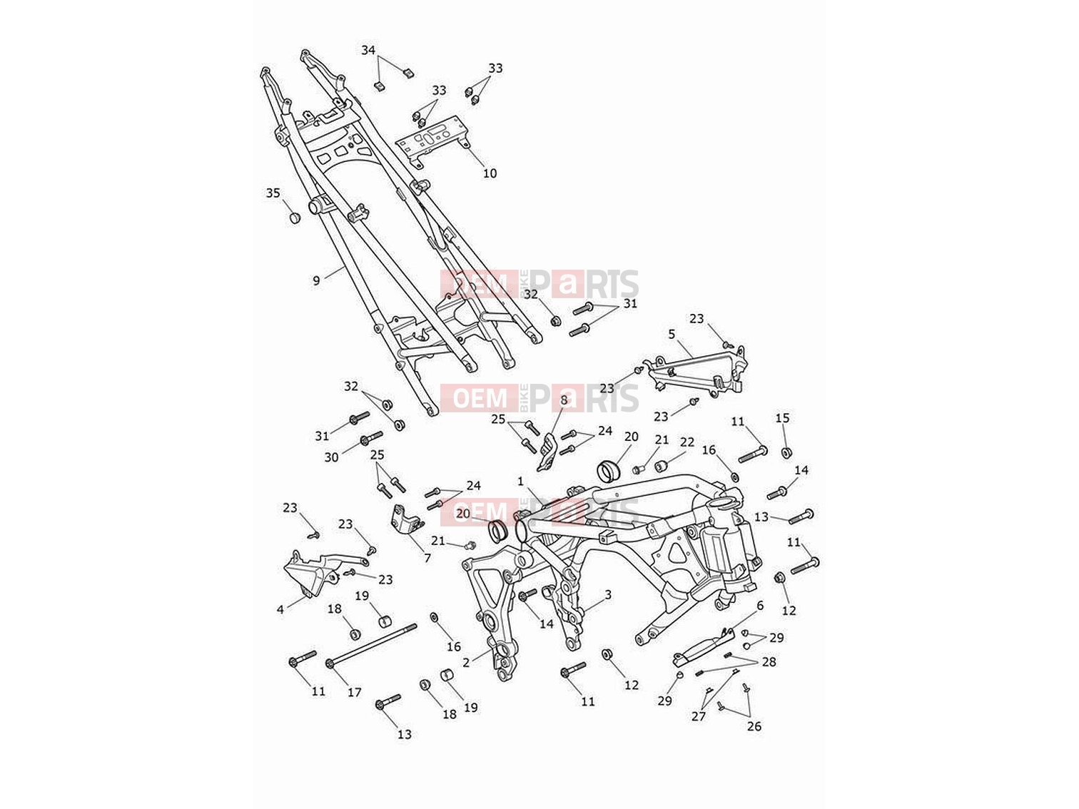 Triumph 2023 Tiger 1200 GT Explorer Frame & subframe